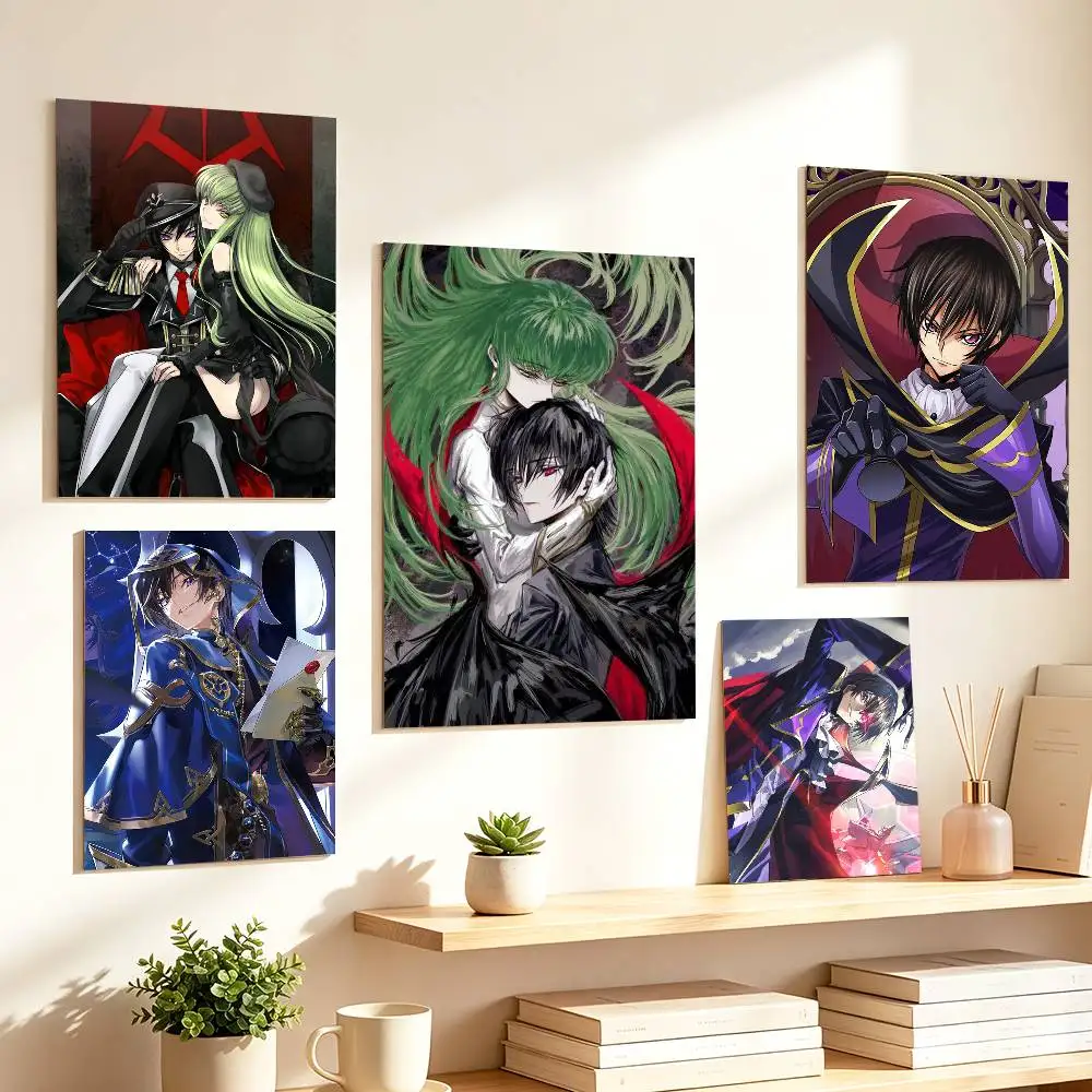 Code Geass Character C.C And Lelouch   Poster HD Self Adhesive Waterproof Wall Art Ideal for Home Office Dorm Gift