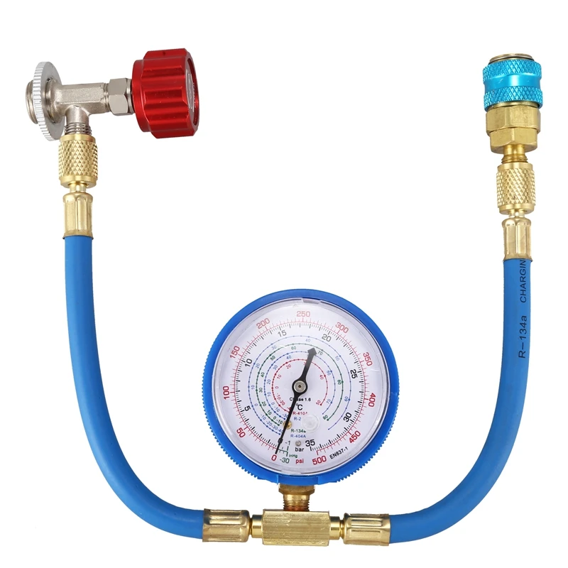 Car Air Conditioner M14 R134a Refrigerant Pressure Gauge Replenishment Measuring Tool Charging Hose