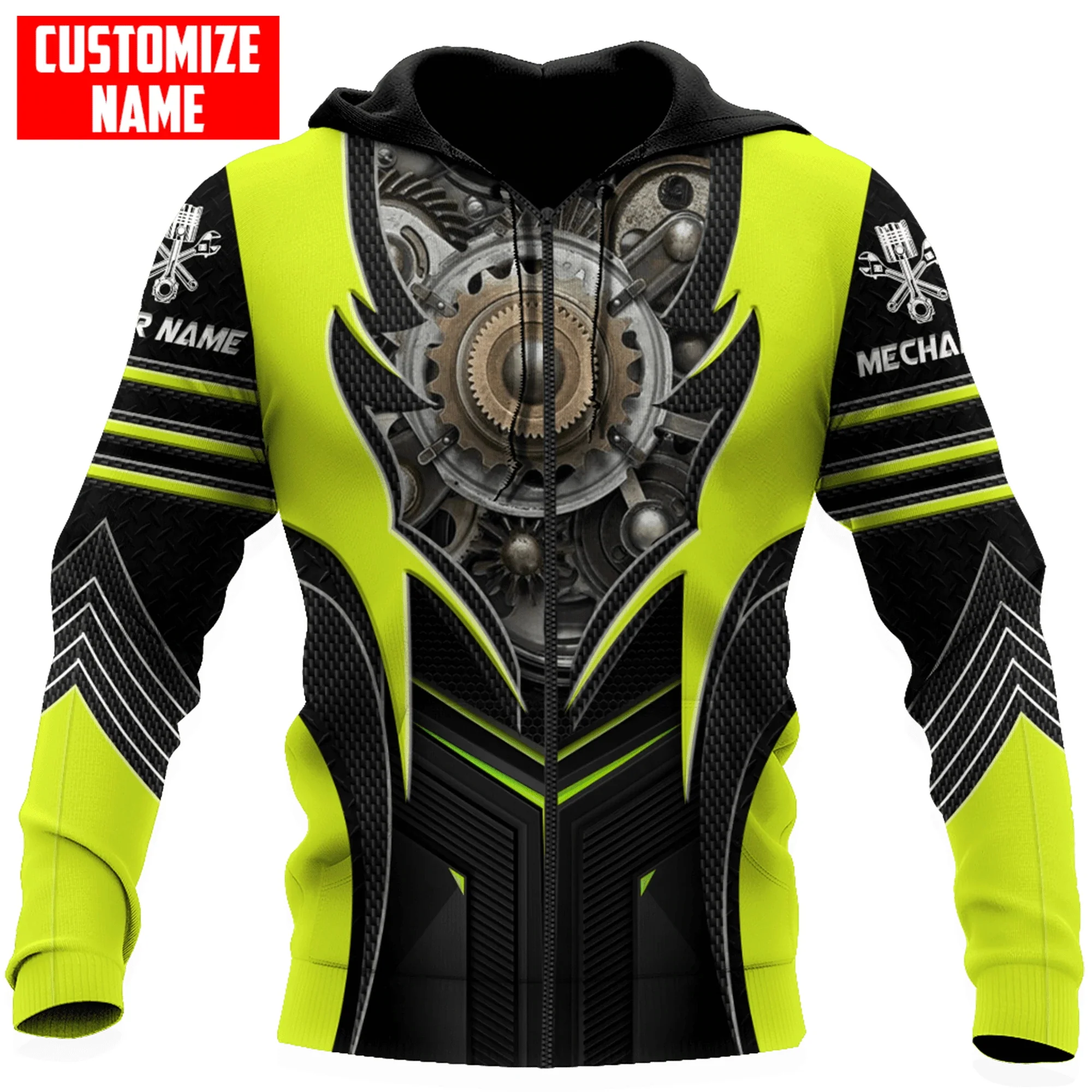 Personalized Name Car Mechanic 3D All Over Printed Men Hoodie Unisex Hooded sweatshirt Streetwear Casual zipper hoodies DK491