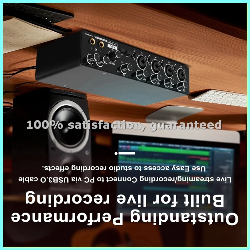 

Профессиональный 4-канальный USB-аудиоинтерфейс (звуковая карта) с поддержкой ASIO, микрофонный предусилитель для студийной и живой записи - ABFT