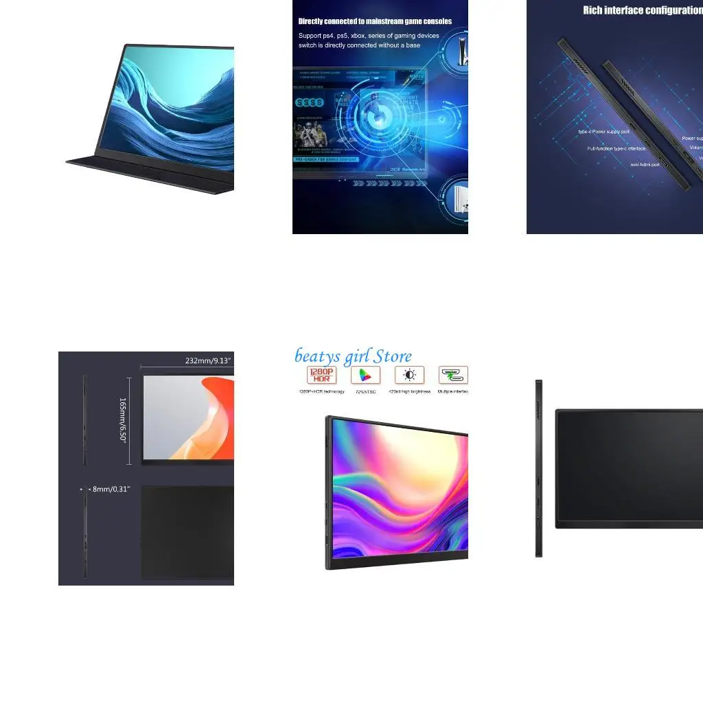 

C7AB 10.5" Attachable Portable Monitor for Laptop FHD Laptop Dual Screen Plug Play