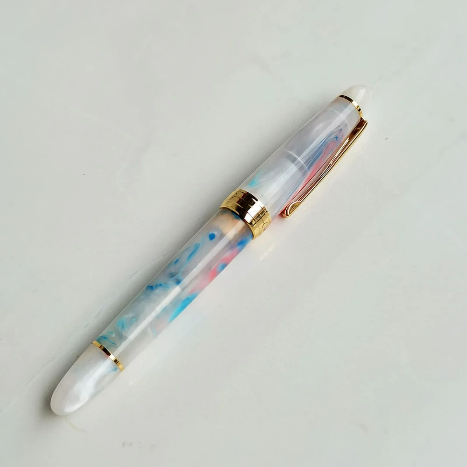 Kaigelu 356 Acrylic Fountain Pen Torpedo Style Rotating Pen Cap Golden Clip N/M/F Nib Pens for Office Business Gifts