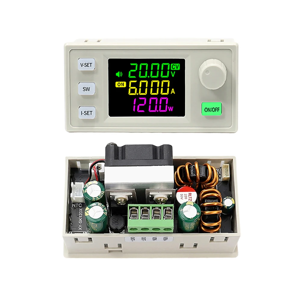 

SK120X CNC Lift-off DC Adjustable Voltage Regulator Constant Voltage and Constant Current Solar Charging Module MPPT Support