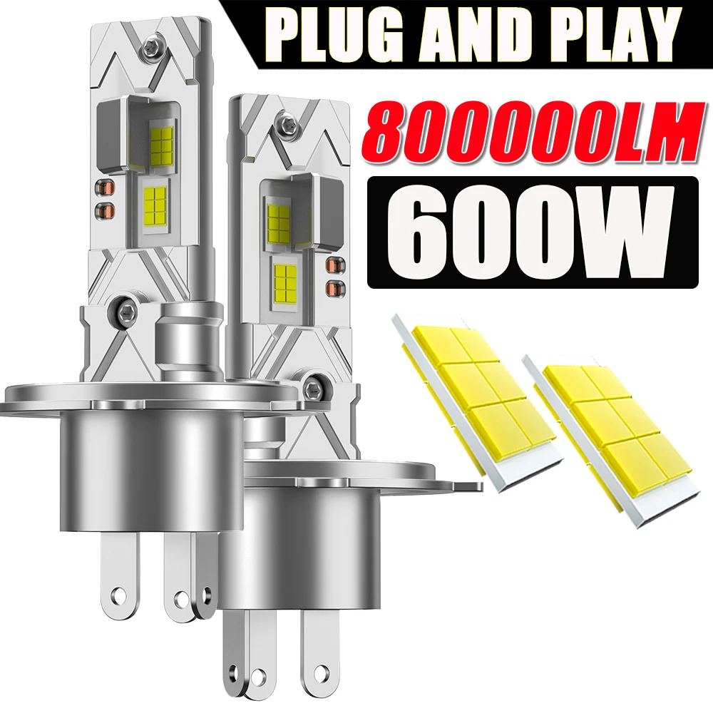 

H4 LED Car Headlight Bulbs CANBUS 1 : 1 Mini Super Bright Automobile Wireless Spotlight Turbo Diode Fog Lamps Plug&Play 6000K 12