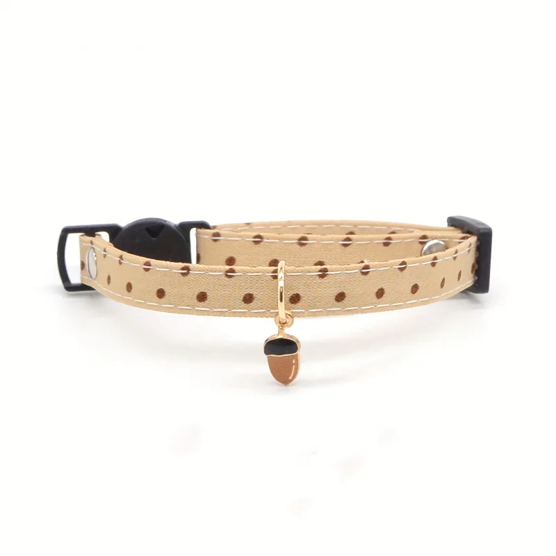 Niedliches Katzenhalsband mit Punktemuster und Anhänger, Verstellbare Sicherheits-Kätzchenhalskette, Leichtes Haustierhalsband für Kleine Hunde & Katzen