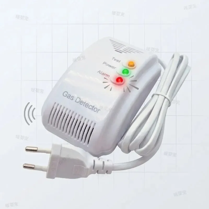 220V Gas Leakage Alarm Sensor Audible And Flash Light Warning For Natural Gas LPG Propane Butane Used In Marine And Motorhome
