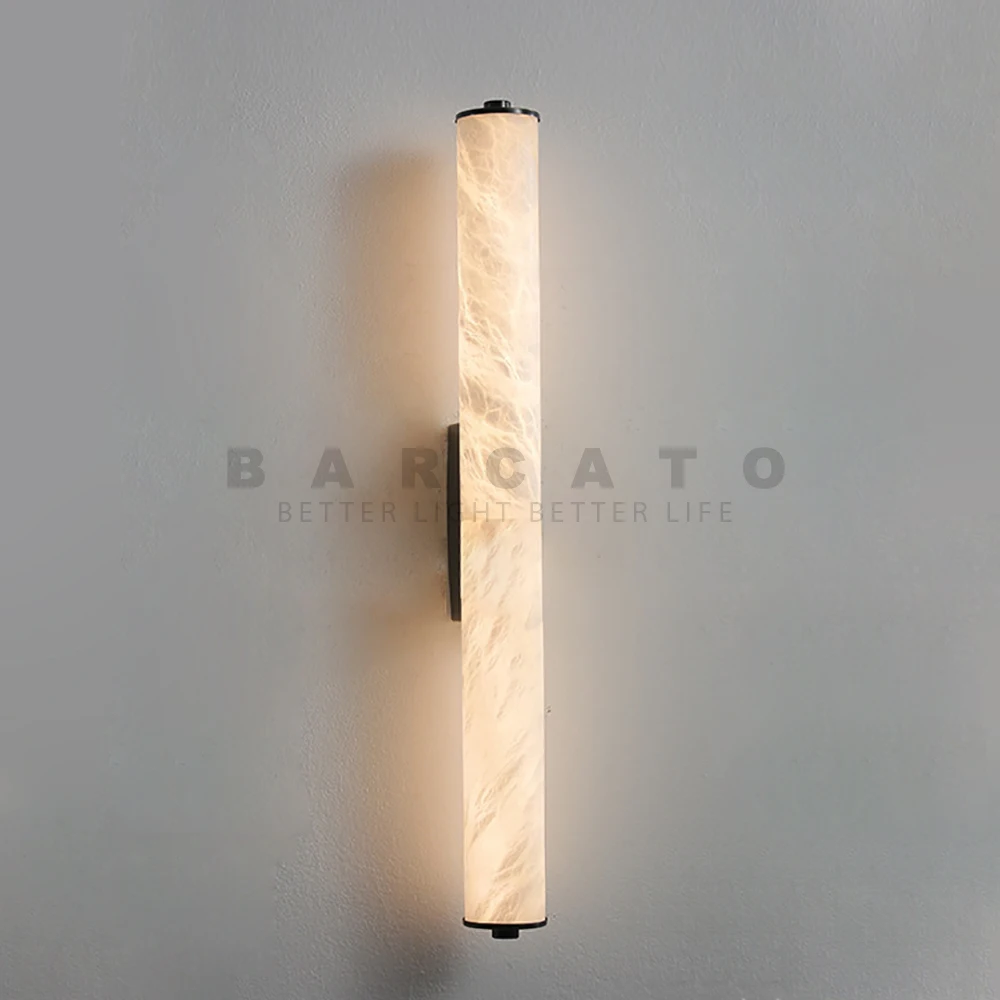 Lámpara de pared de mármol Natural moderna de lujo, lámpara de pared de cobre para sala de estar, lámpara de noche para dormitorio, escalera, iluminación de pasillo
