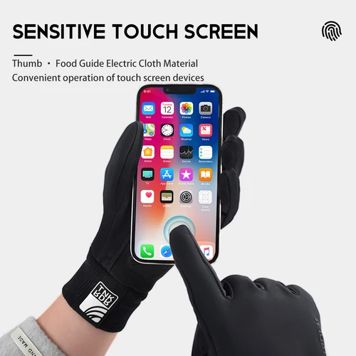 Imagen 2 del producto ThinkRider -5 °   Invierno cálido dedos completos impermeable ciclismo deportes al aire libre correr motocicleta esquí pantalla táctil guantes de lana