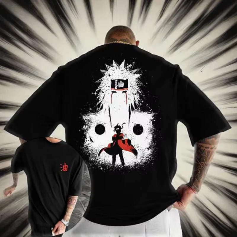 

Naruto Japanese Anime Men's and Women's T-shirts Jiraiya Cotton Men and Women Y2k Harajuku Short Sleeves