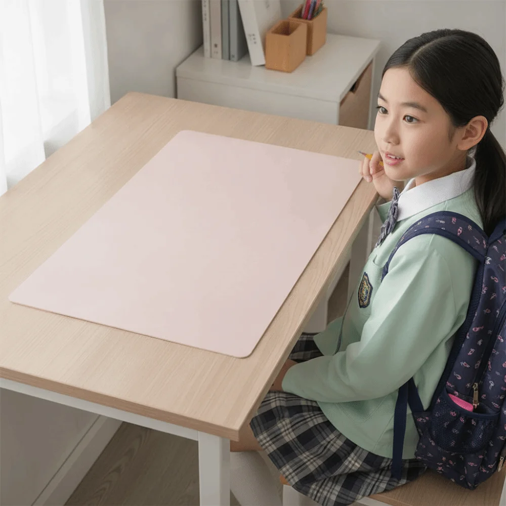 Desk Blotter Leather Writing Pad Waterproof Cork Table Protector Double-sided Oil-proof Keyboard Mat School