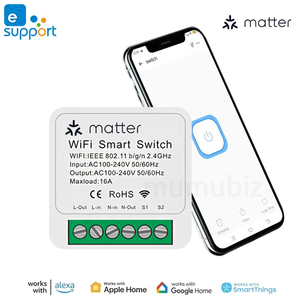 Smart Matter Switch Module 16A eWelink WiFi Switch Intelligent Mini Relay Breaker Working With Homekit Alexa Google Home