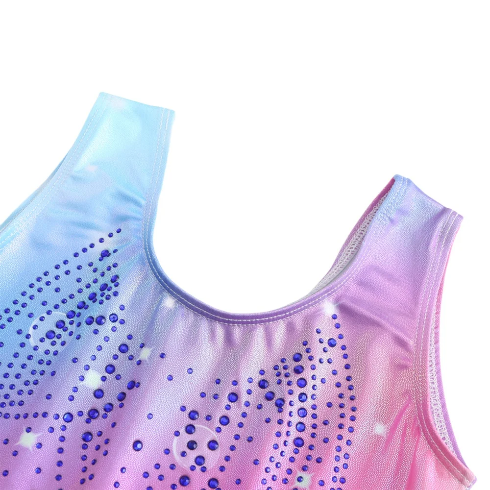 Gymnastics Leotards for Girls Bronzing Dance Leotard Sleeveless Dancewear Girls Leotards Athletic Ballet Dance Dress Kids 5-14 Y