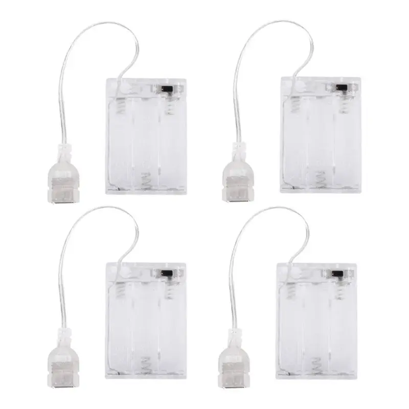 N75R-Battery Pack For 5V LED Transparent USB Light Battery Box Converts USB Lights To Battery-Operated