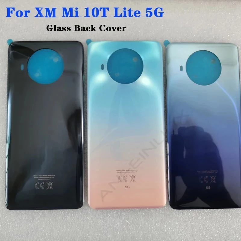 New For XM Mi 10T Lite Tempered Glass Back Battery Cover For Mi10T Lite 5G Phone Housing Case Spare Parts защитное стекло red line zte blade a5 2019 tempered glass