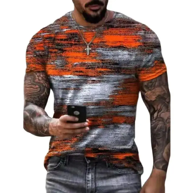 Summer Graffiti 3D printed men's T-shirt Street wear Polyester o collar loose short sleeve top casual loose T-shirt men's clothi