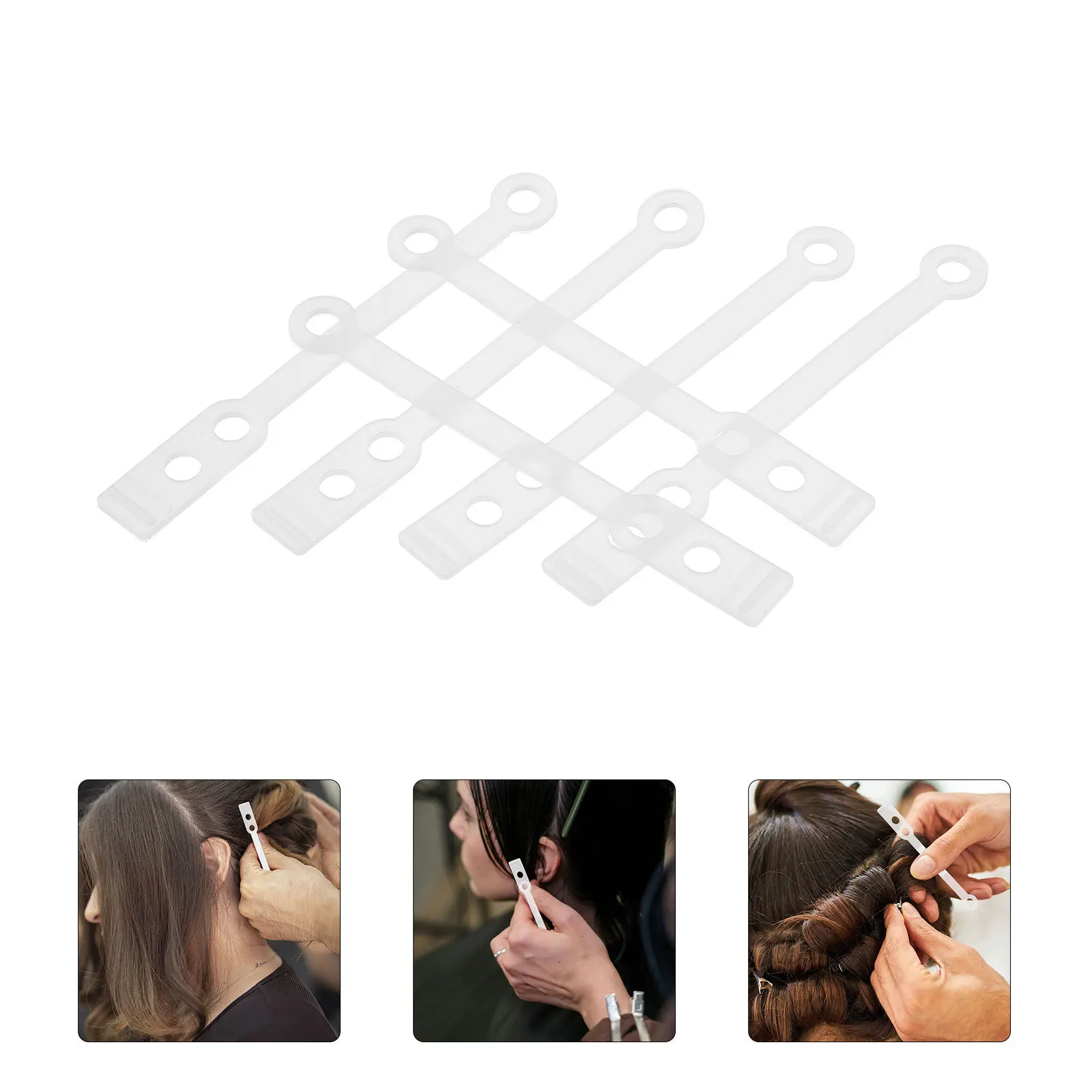 35 قطعة قضيب بيرم أربطة مرنة للنساء المطاط بكرة الشعر شفافة لينة آمنة المشبك تجعيد الشعر طقم تصفيف الشعر الأسطوانة الفرقة ل قصيرة #5