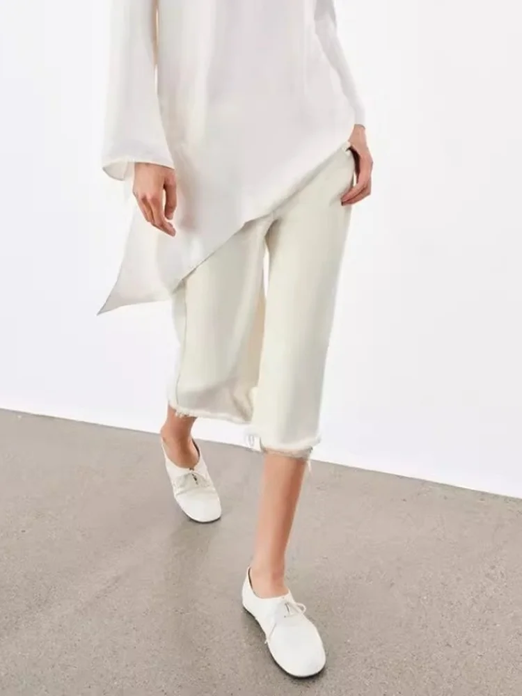 

Новые женские повседневные джинсы-шорты с эффектом похудения, со средней посадкой, с рваными краями, из хлопка, для весны и лета