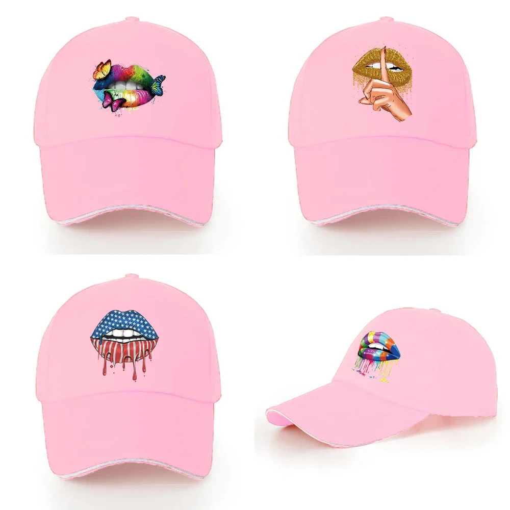 

Hat Golf Cap Casual Baseball Cap Adjustable Hats Hip Hop Cap Sport Hat Mouth Pattern Series 2024 Cool Girl Streetwear Fashion