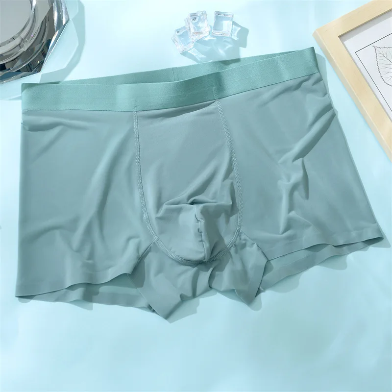 Men Panties Graphene Antibacterial Man Underwear Solid Ice Silk Seamless Plus Size Breathable Boxer Shorts For Male Underpants