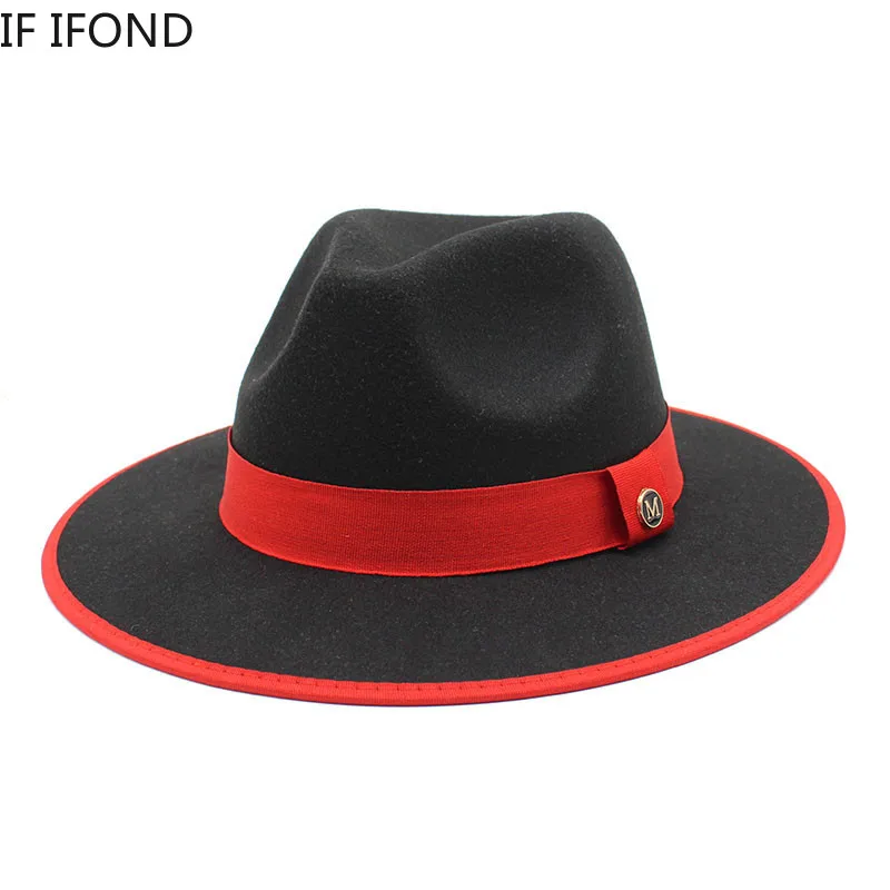 2022 New British Style Felt Jazz Fedora Hats Men Women Wide Brim Gentleman Formal Panama Cap Party Trilby Dress Hat