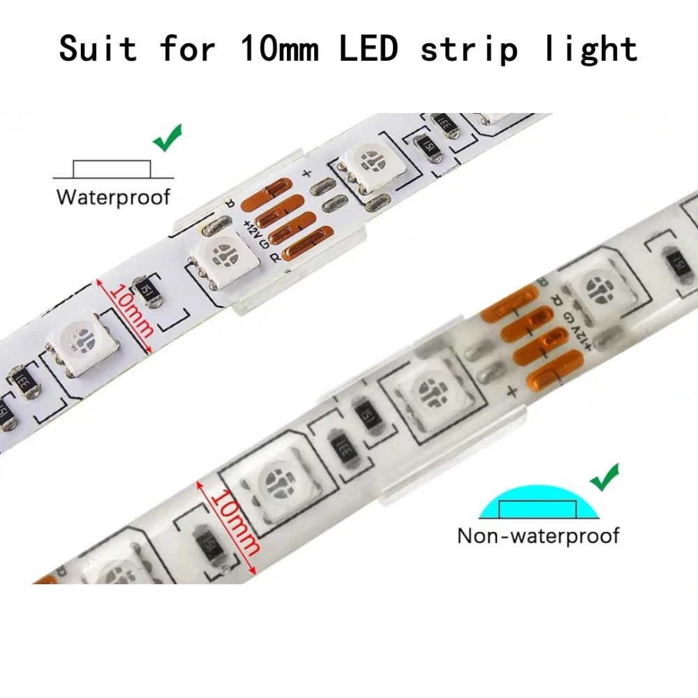 LED-Lichtleiste, feste Schnalle, Steckverbinder, 8/10/12 mm, bloße Platine, Tropfkleber, für SMD/COB-Lichtleiste, versteckte Einloch-Schraubenbefestigung