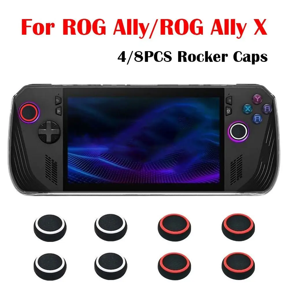 4/8pcs Silicone Rocker Caps Joystick Cover Handheld Game Console Stick Thumb Analog Grip Anti Slip Key Protector for ROG Ally X