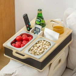 1PC Kanapa Bar Sofa Organizer Na Stoliki Boczne Stolik Kawowy Kanapa Bar Drewno Jako Piwo Prezenty Dla Mężczyzn Sofa Taca Z Dwiema Miseczkami Na Przekąski