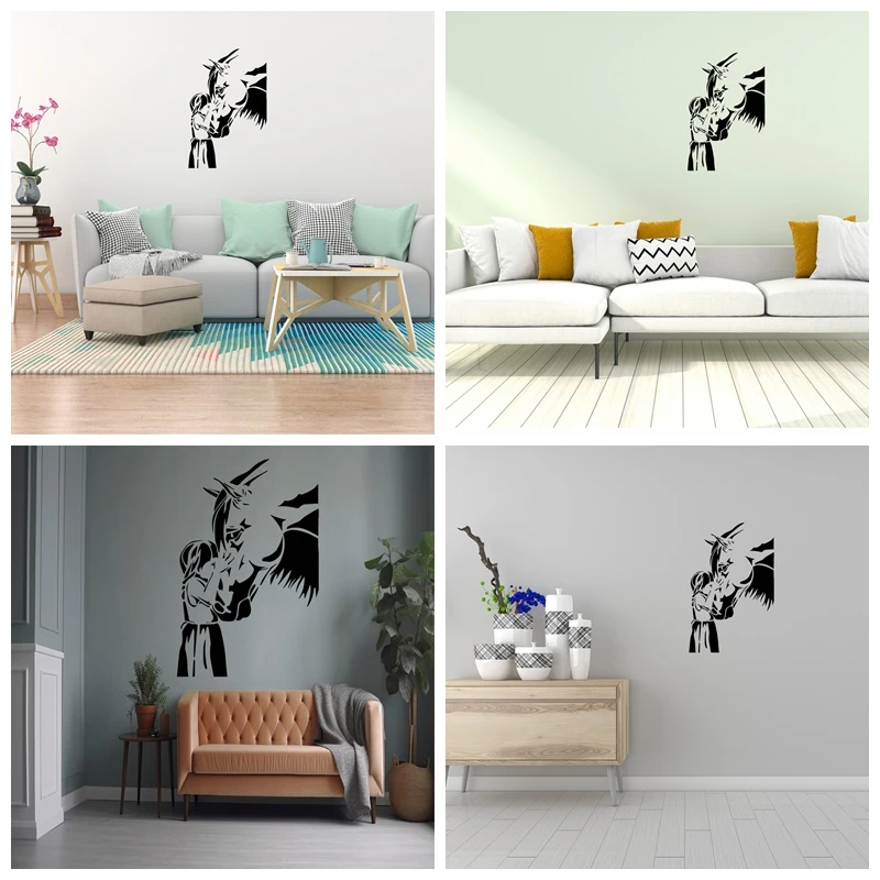 1 pc new Vibrant horse wall sticker Wall Decal Living Room Removable Mural For bedroom Diy Home Decoration Vinyl Decals