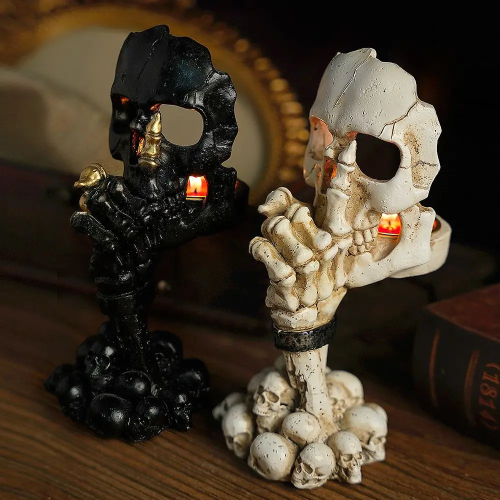 Halloween decoration atmosphere props decoration dress up skull mask palm candlestick horror secret room escape ornaments