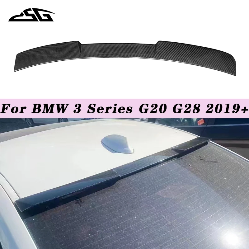 

For BMW 3 Series G20 G28 2019+ Carbon Fiber Rear Glass Window Top Wing Car Roof Spoiler Lip Boot Tail Wing Splitter Body Kit