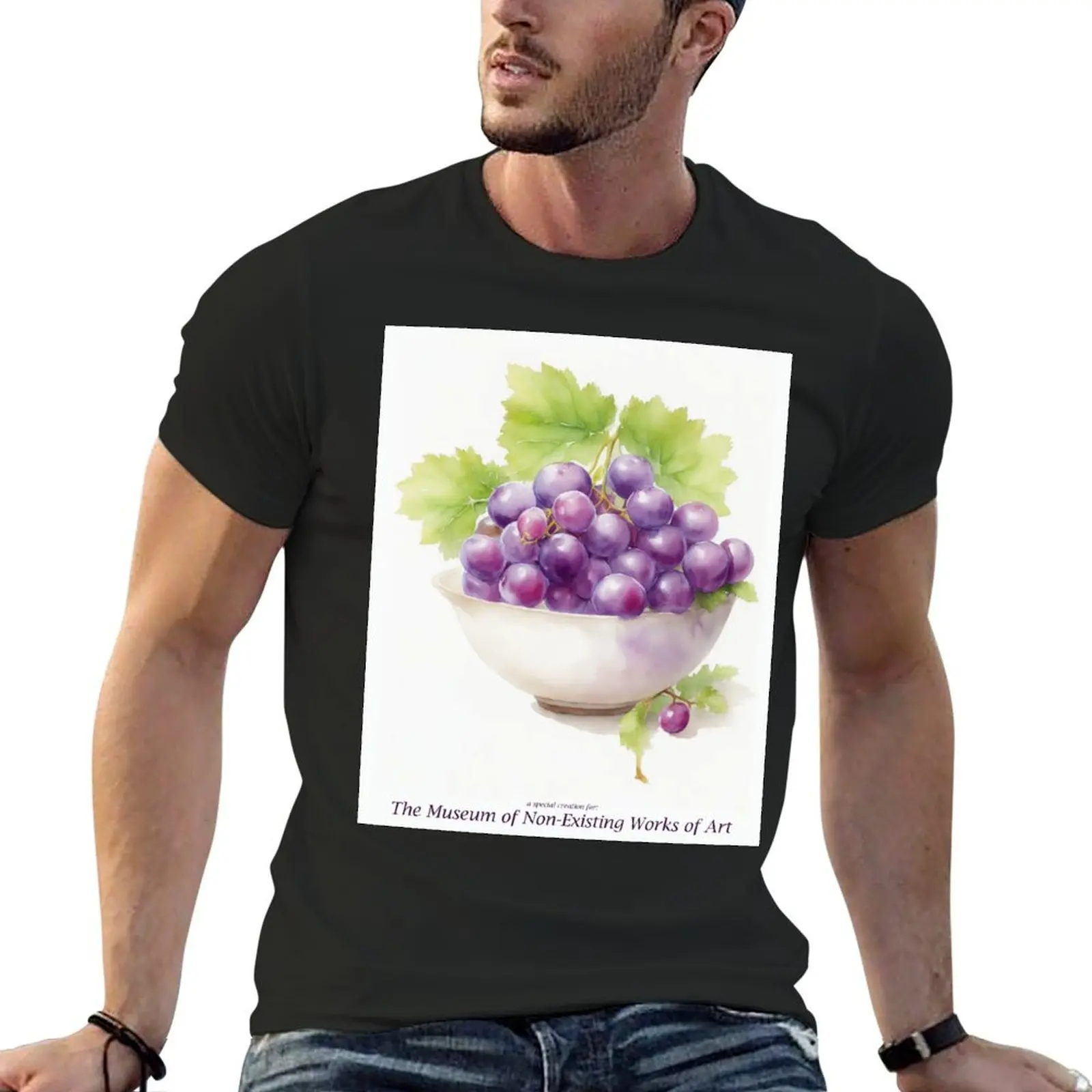 grapes in a bowl T-Shirt designer shirts vintage graphic tee men graphic t shirts