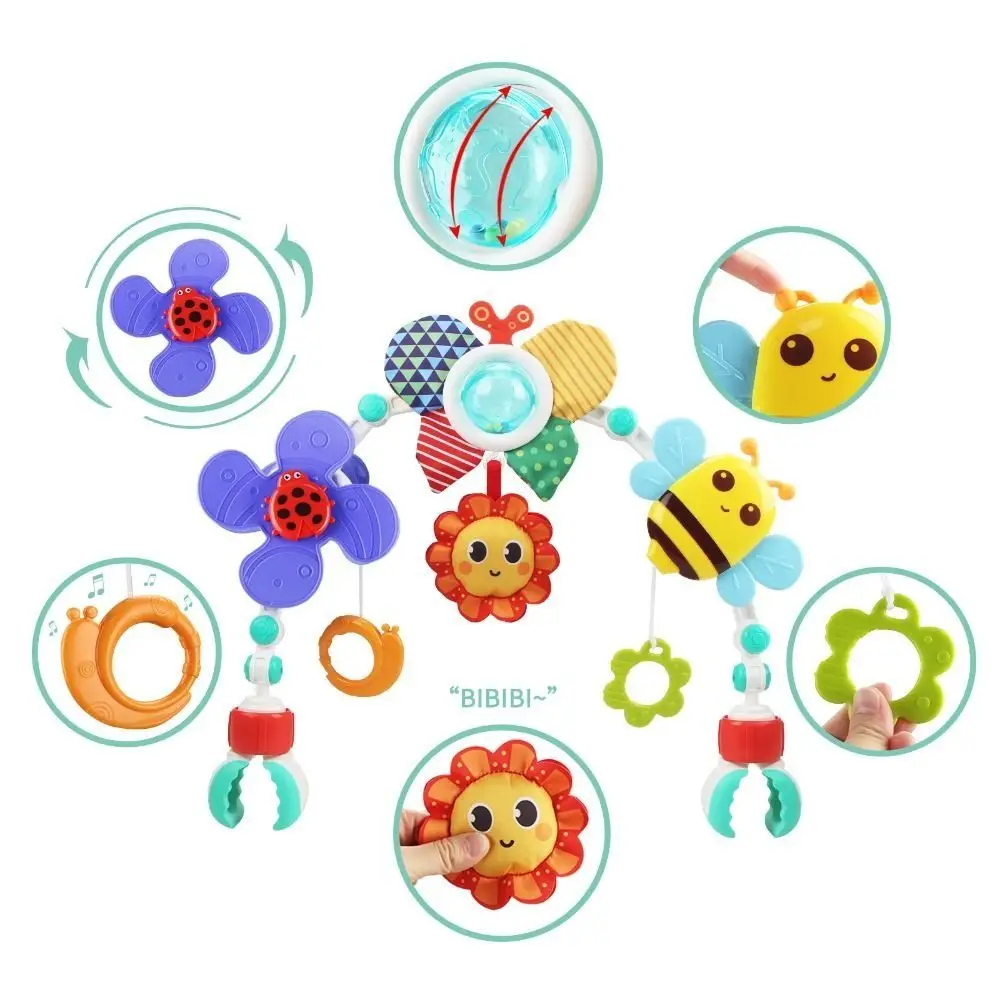 Culla facile da piegare Campana sospesa Granchio e squalo Girasole Giocattoli interattivi per bambini Sviluppo sensoriale Clip-On Carrozzina per esercizi di presa infantile
