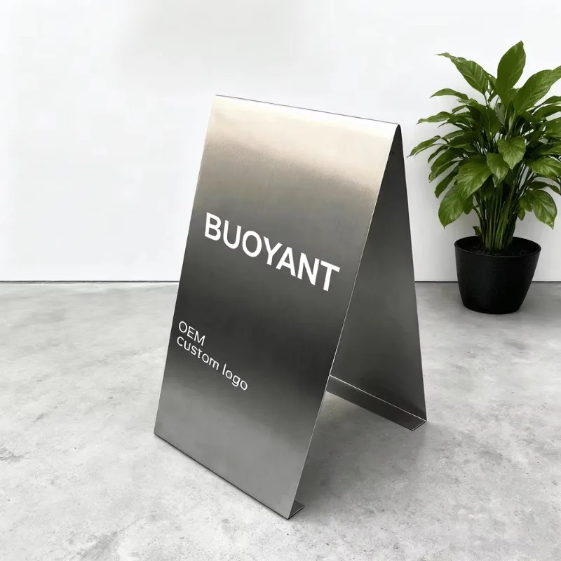 Custom mirror frame sign commercial double-sided outdoor floor bracket