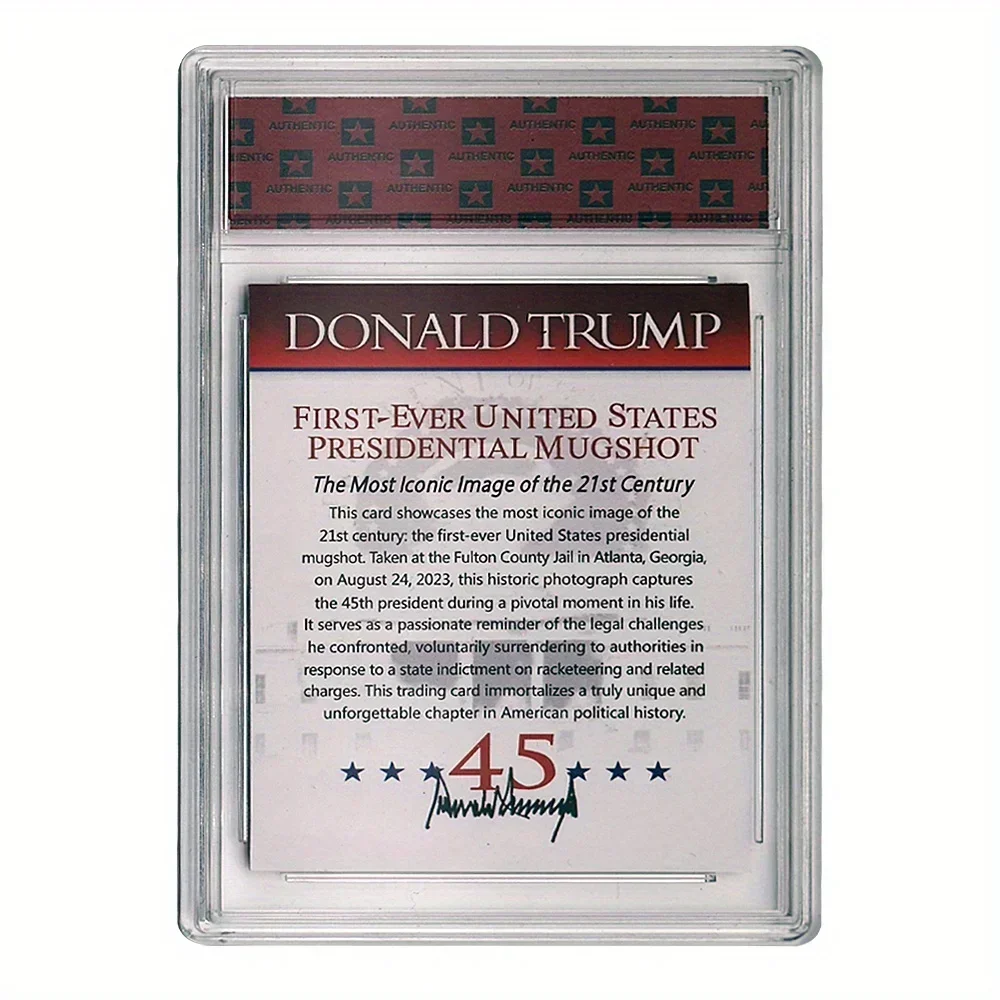 21 Designs 2024 USA Donald Trump Victory Card With Plastic Case Never Surrender Rating VIP Card For Fans Collection Gift