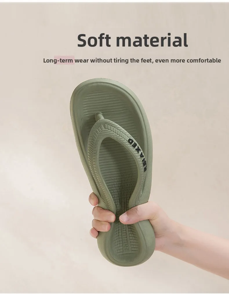 Sommer Neue Paar-Flip-Flops, Dicksohlige Weichsohlige Sandalen, Modische Strandpantoffeln für Damen und Herren – Detail 13