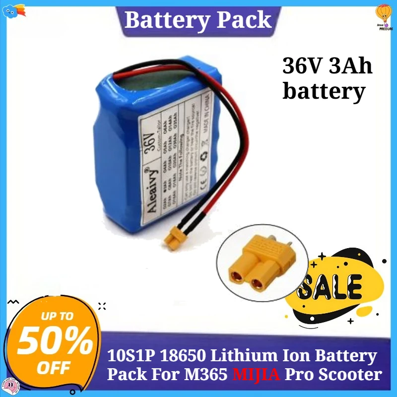 

36V 3Ah Extended Range Charge And Discharge XT30 Plug 15A BMS 10S1P 18650 Lithium Ion Battery Pack For M365 MIJIA Pro Scooter
