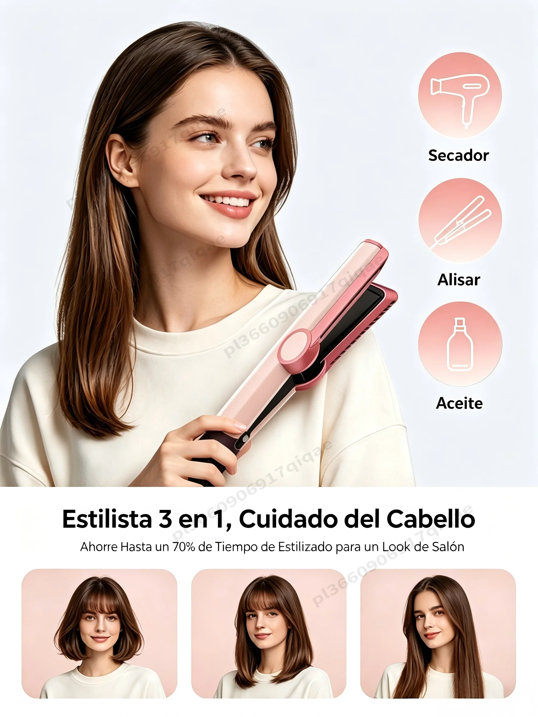 Envío local España SenCiciMen 2 en 1 plancha de pelo alta cal. con iones negativos y secador – sin dañar el cabello control intel. temp. menos encrespamiento cabello más brillante y suave alisador regalo para mujer