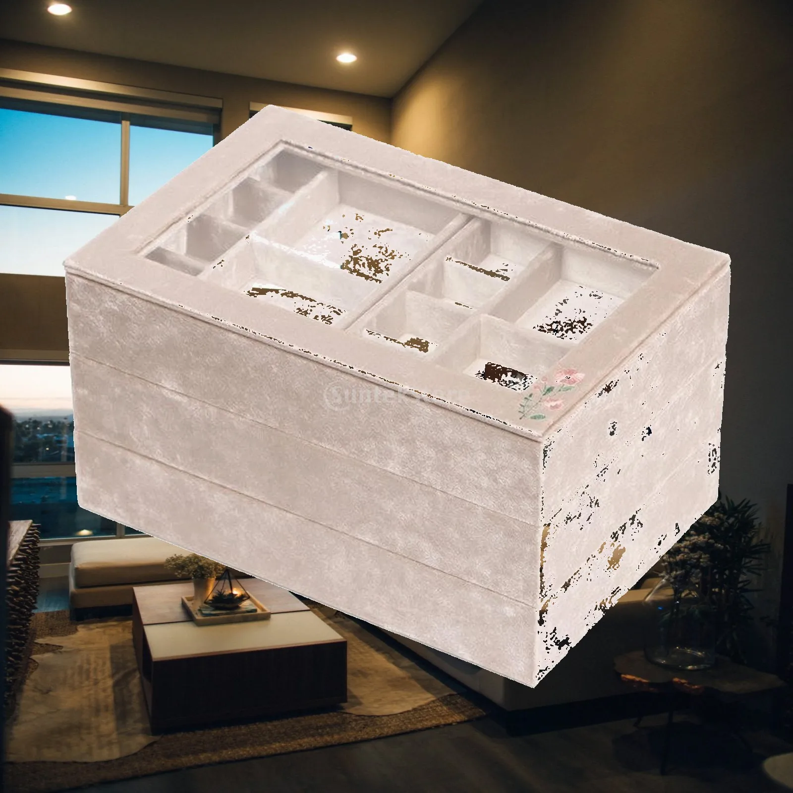 Multi-Layer Jewelry Organizer Box Decorative Jewelry Organizer with Pull-out Drawers Compact Scratch-Resistant