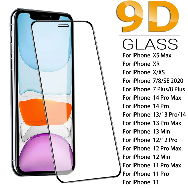 

Tempered Glass For Iphone 14 11 13 12 Pro Max X XR XS Max Screen Protector For Iphone 14 7 8 Plus 6 6S SE 2020 13 Mini 9D Glass