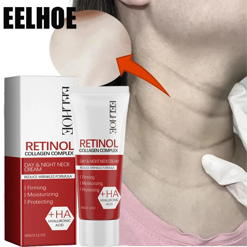 Creme de Pescoço Anti-Rugas Retinol, Anti-Envelhecimento, Elevador, Firme, Fino Desvanece-se, Linhas Faciais, Branquear, Hidratante, Beleza, Cuidados com a pele, Cosméticos Coréia