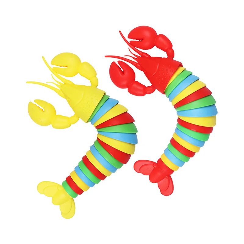 3D Articulated Stretch Lobster Sensory Fidget Toys Relief Anti-Anxiety Stress Reliever Hand Toy Funny Party Supplies