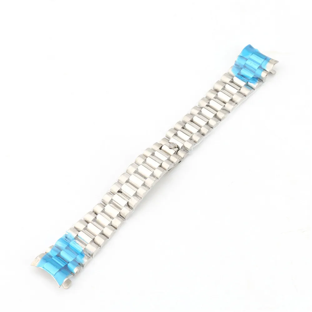 20 มม.สายนาฬิกาสําหรับ Dayjust สแตนเลสสตีลเงิน/ทอง/เงิน + ทอง Watchband ปลายโค้ง Solid สกรู Link เปลี่ยนเข็มขัด