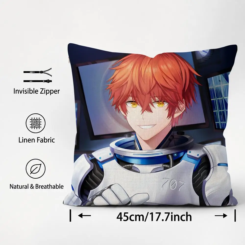 Game Mystic Messenger Seven Cushion Cover Cushion Covers Natural Linen Breathable Sofa Bedroom Decor Pillowcase