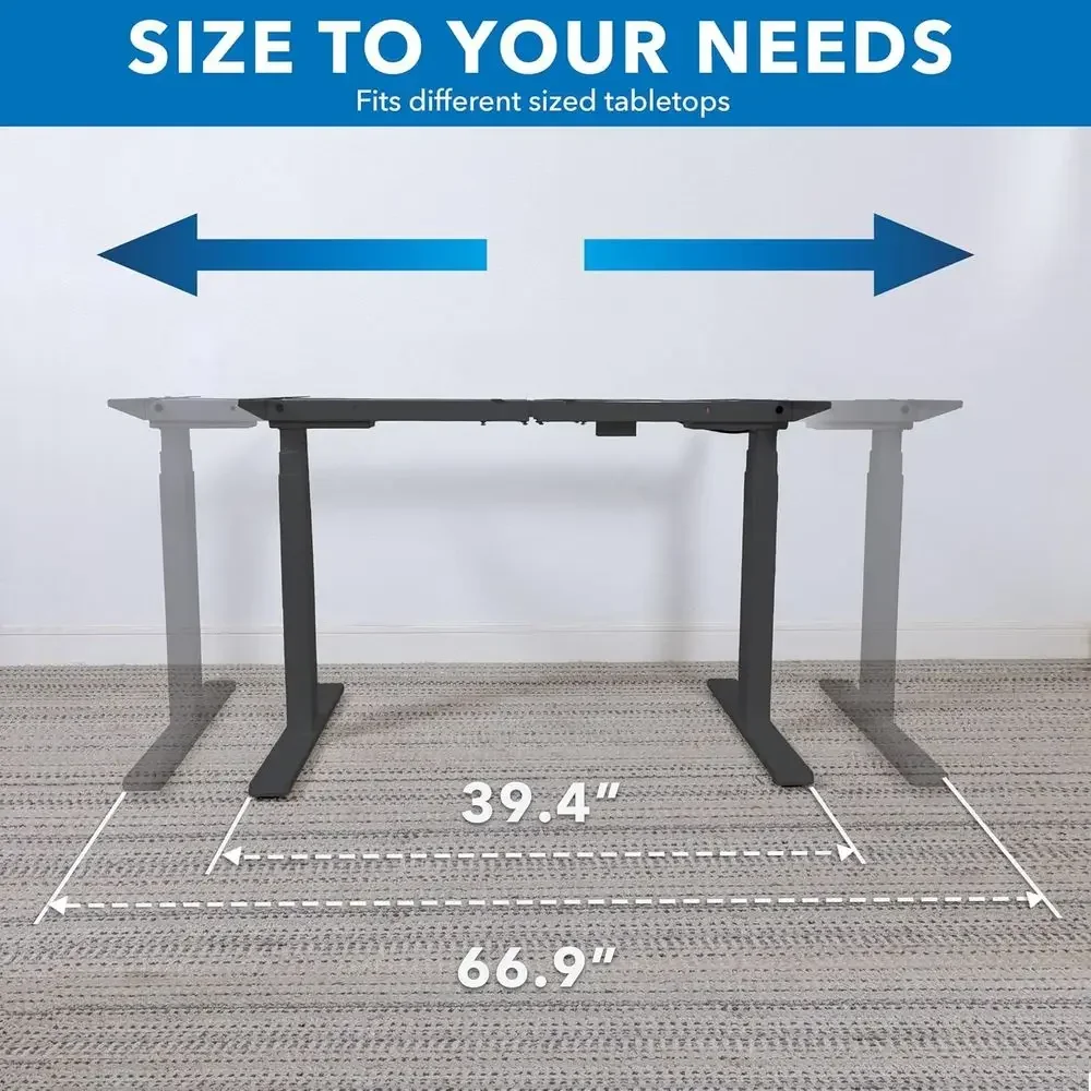 Dual Motor Electric Standing Desk, Adjustable Height, Black, Max 50.4 for Office & Home Use