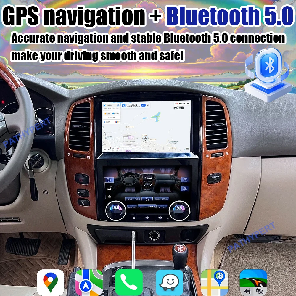 10 + 10 بوصة أندرويد 13 لتويوتا لاند كروزر 100 LC100 2003-2007 مشغل الوسائط المتعددة للسيارة راديو 2 Din Auto لاسلكي Carplay GPS DSP #4