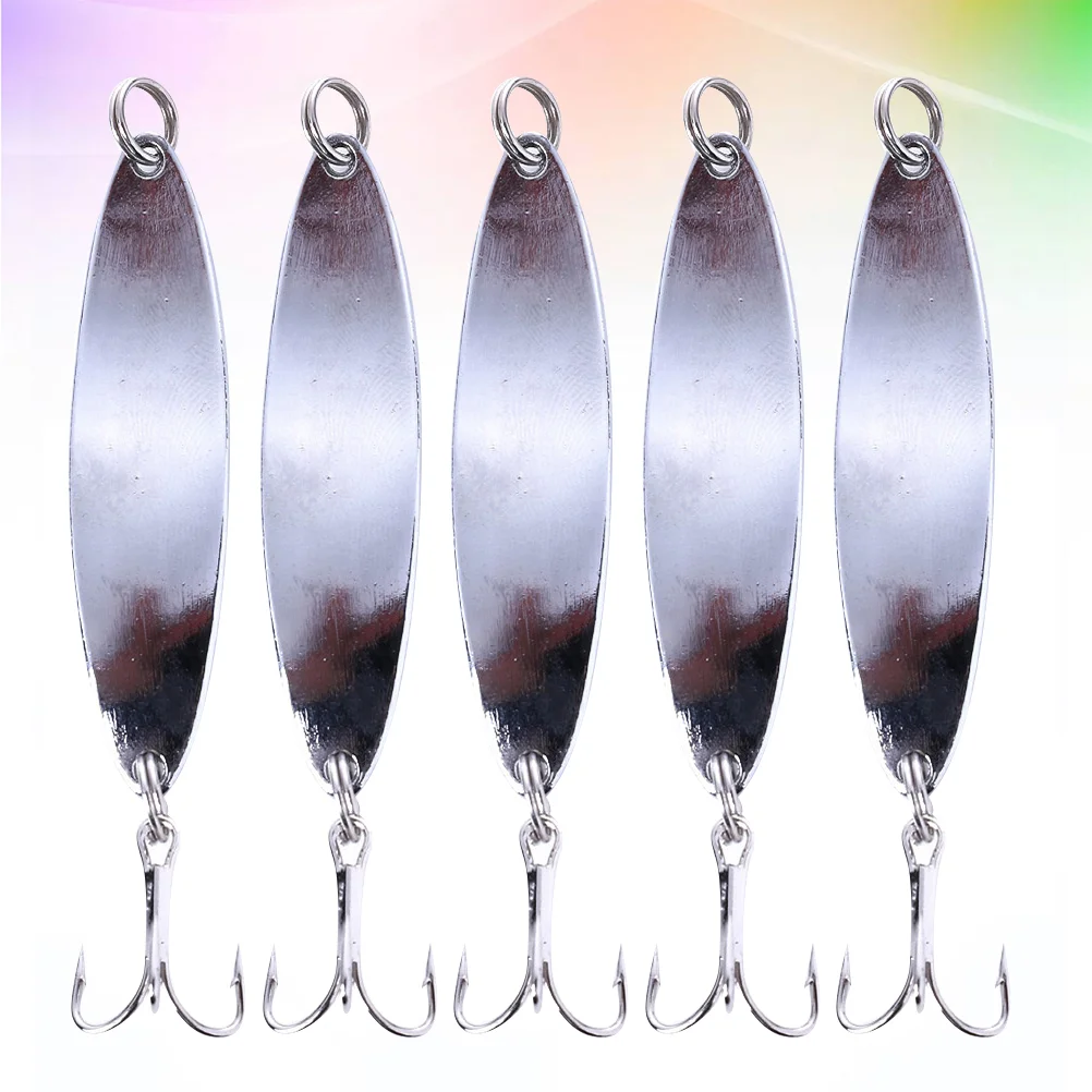 5 Pcs Preserved Fishing Lure Lures Kit Metal Bait Sequins Weighted Hook Reflective Sudden Move