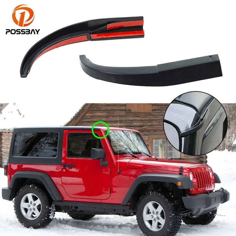 Car Water Rain Gutter Extension Roof Rainwater Diversion Slot Styling for Jeep Wrangler JK 2007-2017 Auto Accessories Exterior