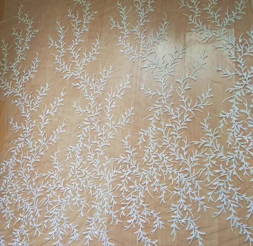 Mit Pailletten bestickter Spitzenstoff, Zweigblume, DIY-Stoff, Hochzeitskleid, Kinderkleidung, Nähmaterialien, Accessoires – Detail 5