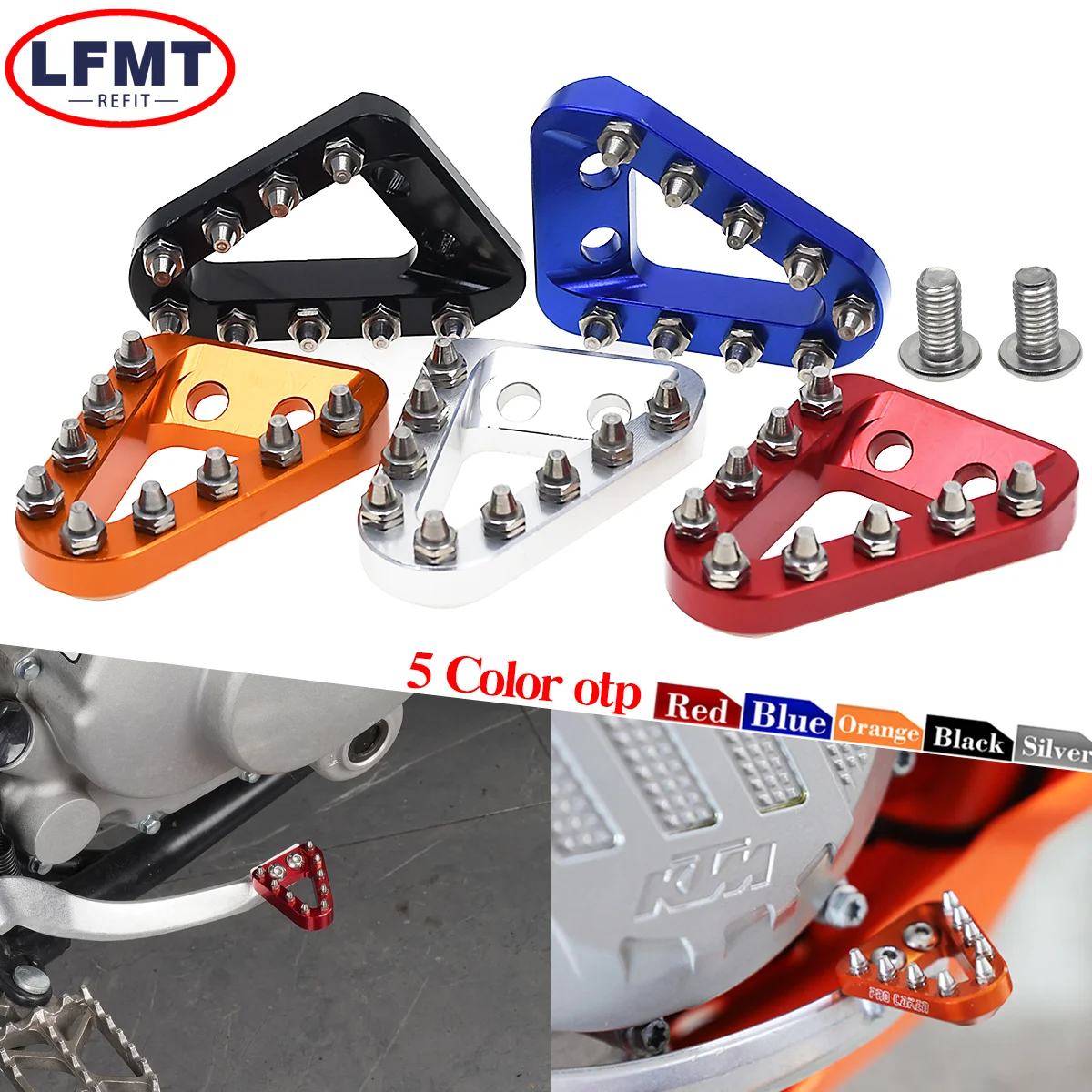 Motorcycle CNC Rear Brake Pedal Step Plate Tip For KTM XC XC-F XC-W SX SX-F EXC EXC-F 125 150 200 250 300 350 450 500 2016-2023