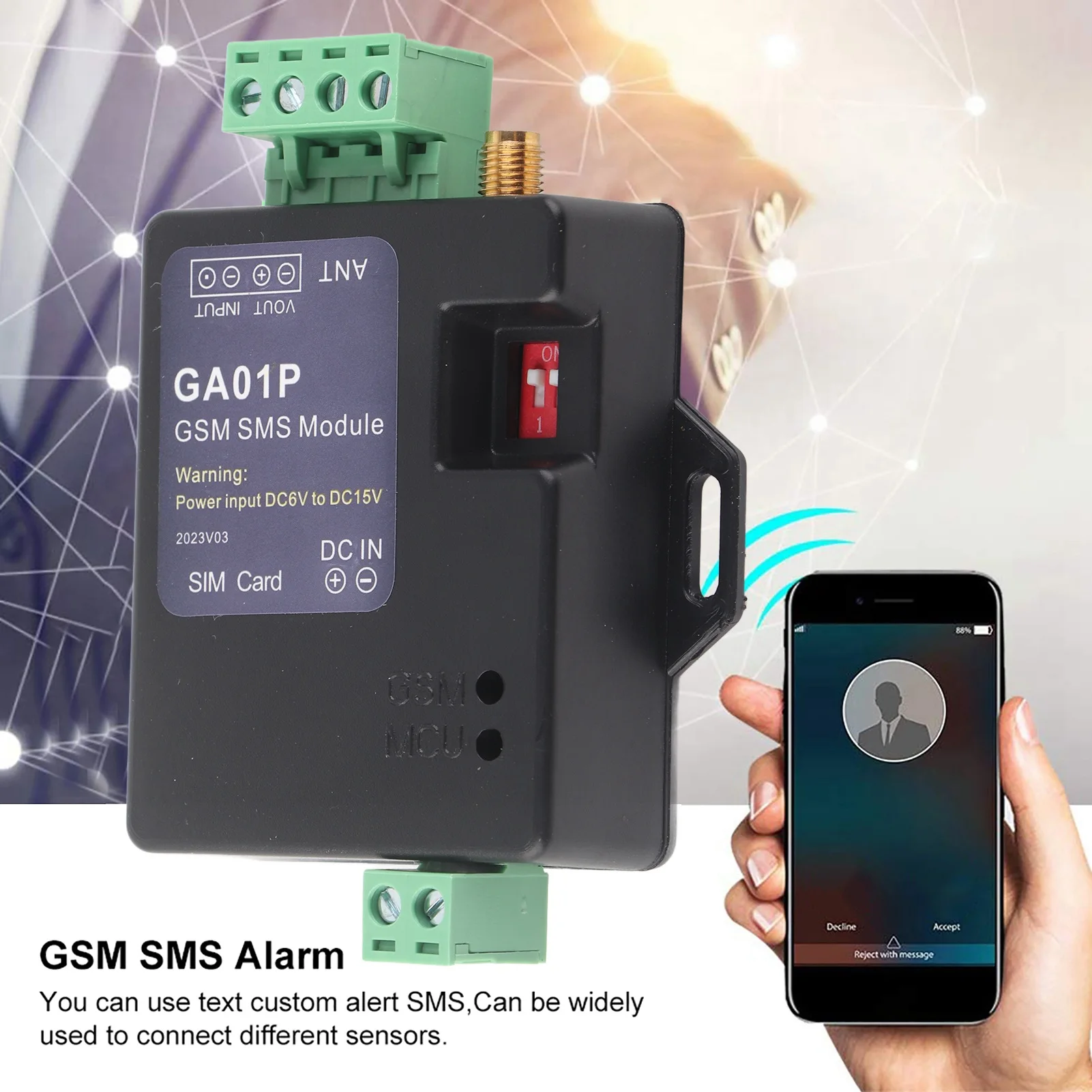 Minialarma de fallo de energía remota inteligente, alarma de llamada SMS, sistema de alarma de seguridad GSM, alerta de fallo de energía remota, GA01P